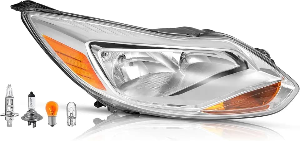 HECASA Headlight Assembly Right w/Bulbs Compatible with 2012-2014 Focus