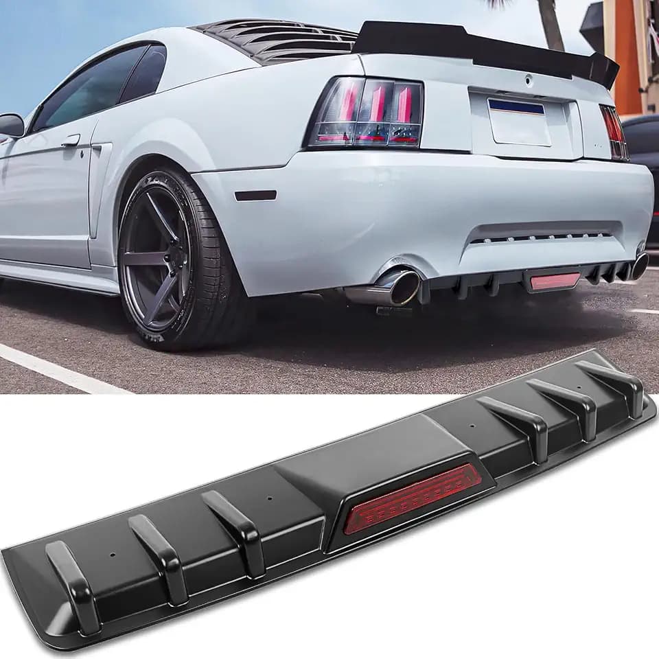 DREAMOTOR 34" Universal Rear Diffuser Car Rear Bumper Lip (Not LED Light)