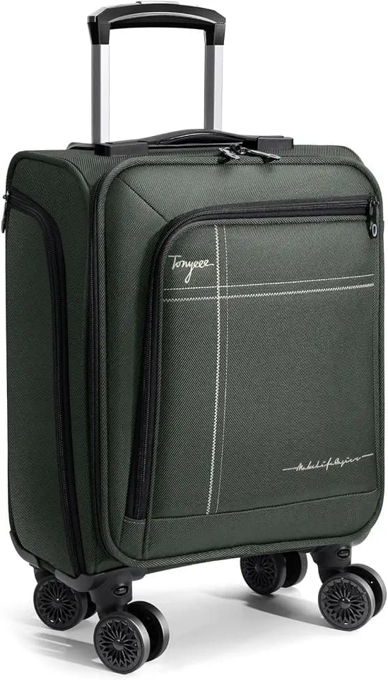 17 Inch Underseat Carry on Luggage with Removable Spinner Wheels