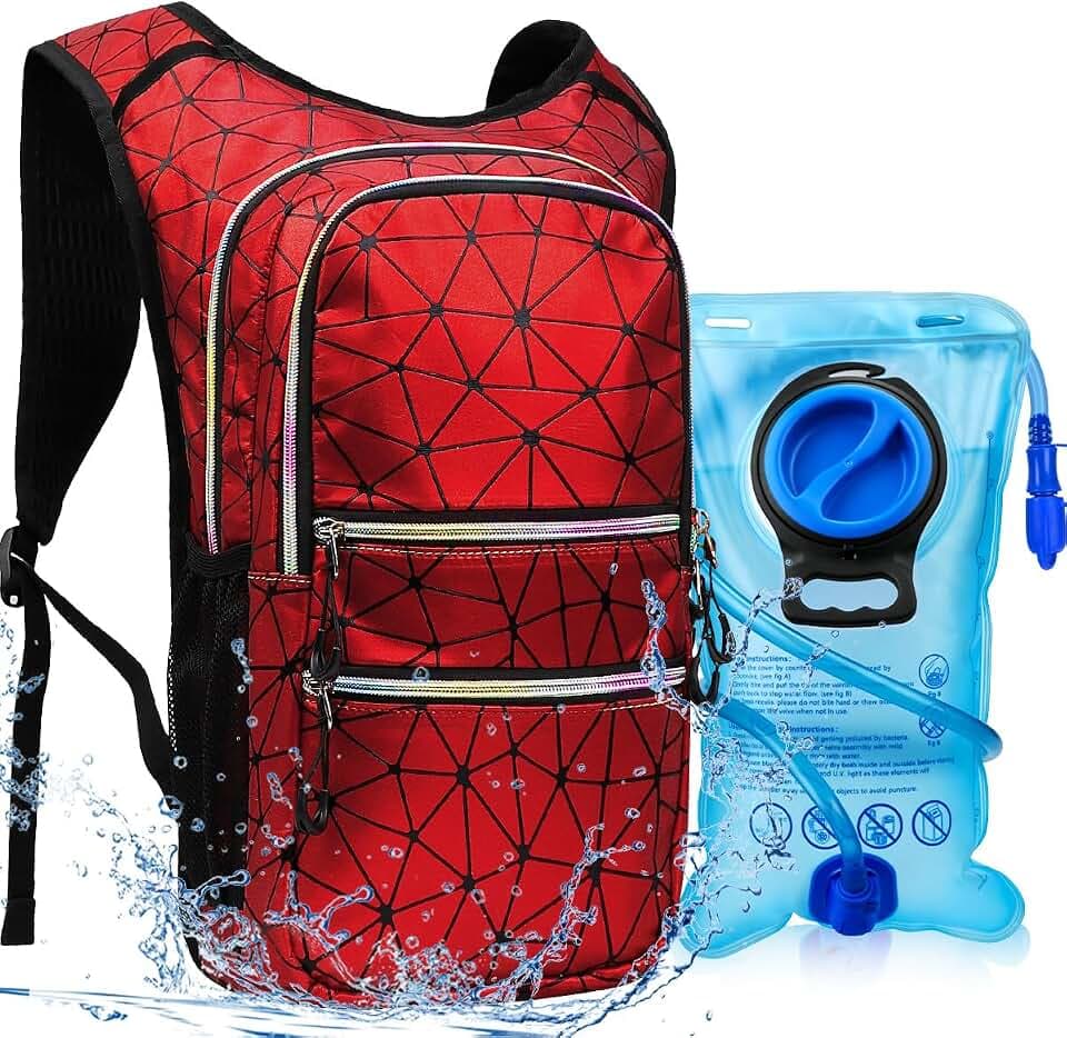 Hydration Pack, Water Backpack with 3L Hydration Bladder Lightweight Insulation, Festival Essential, Rave Hydration Backpack, Hydropack Backpack for Rave, Hiking, Biking, Festival Gear