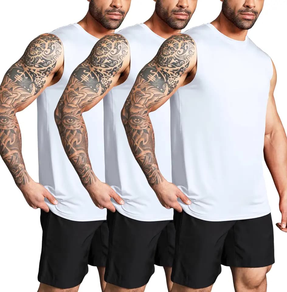 Boyzn Tank Top Herren 3er Pack Training Fitness Bodybuilding Tankshirt Schnelltrocknendes Muskelshirt Ärmellos Weste für Men