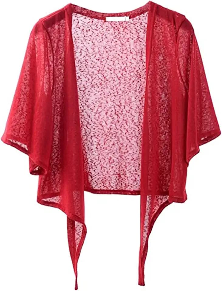 Shiyifa Womens Bolero Shrugs for Dresses Lightweight Tie Front Cardigan