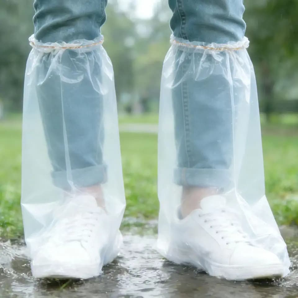 20Pcs(10 pairs) Thickened Waterproof Shoe Covers for Rain, Clear Rain Shoe Covers, One Size Fits Most