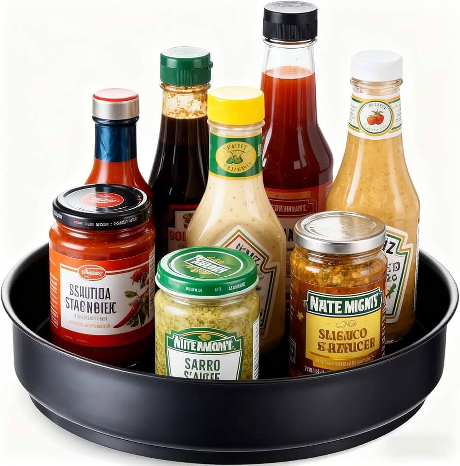 Rotating Spice Rack for Kitchen, Kitchen Spice Rack, Rotating Spice Rack for Storing Spices and Jars in The Pantry, Stainless Steel Spice Organizer(31cm)