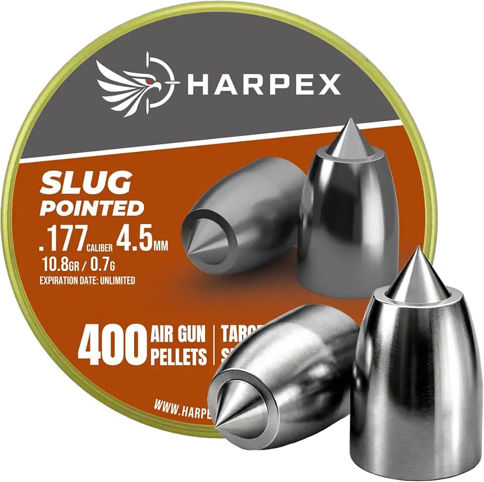 Harpex Slug Pointed Airgun Pellets, Solid Lead