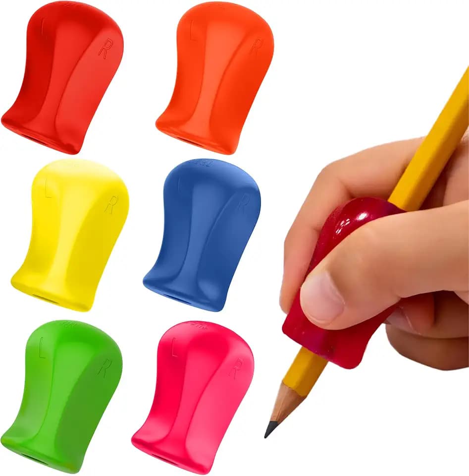 The Pencil Grip Neon Grippers 6-Pack, Pencil Grips for Kids Handwriting, Ergonomic Pen Holder for Righties & Lefties, Writing Practice for Kids, Toddlers, Adults, Writing Tool with Finger Cushion