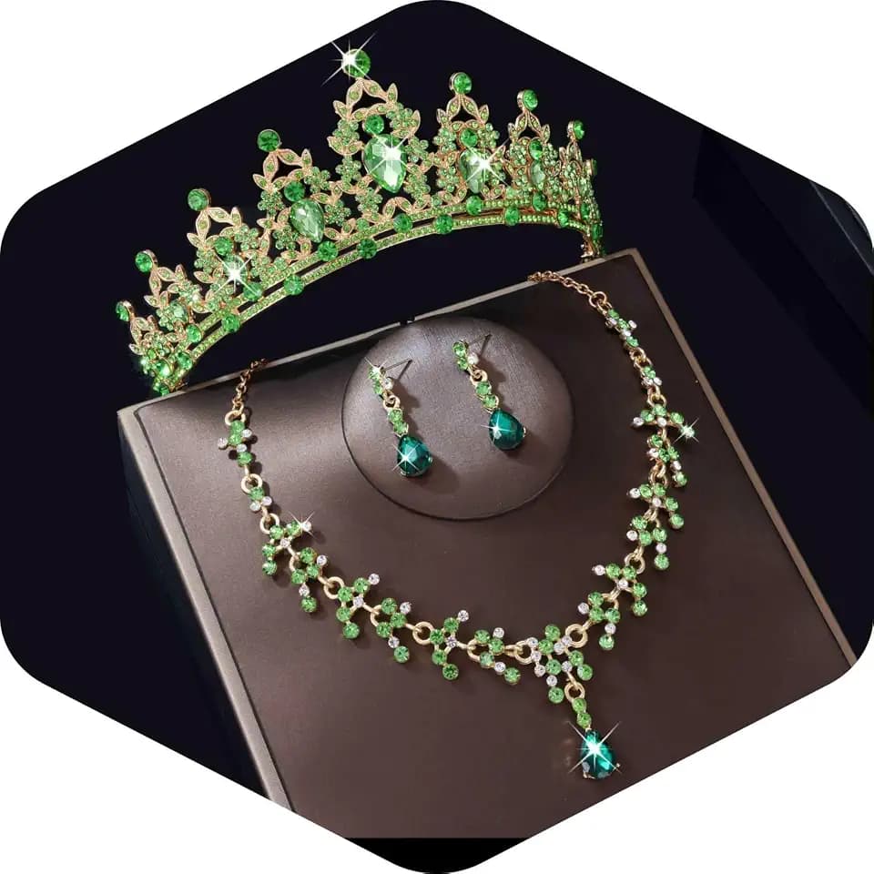 Tiaras Crown And Jewelry Sets for women,Tiaras Earrings and Necklace for Wedding, Birthday,Rhinestone Crystal Bridal Jewelry Sets for Costume Birthday Party Prom A8