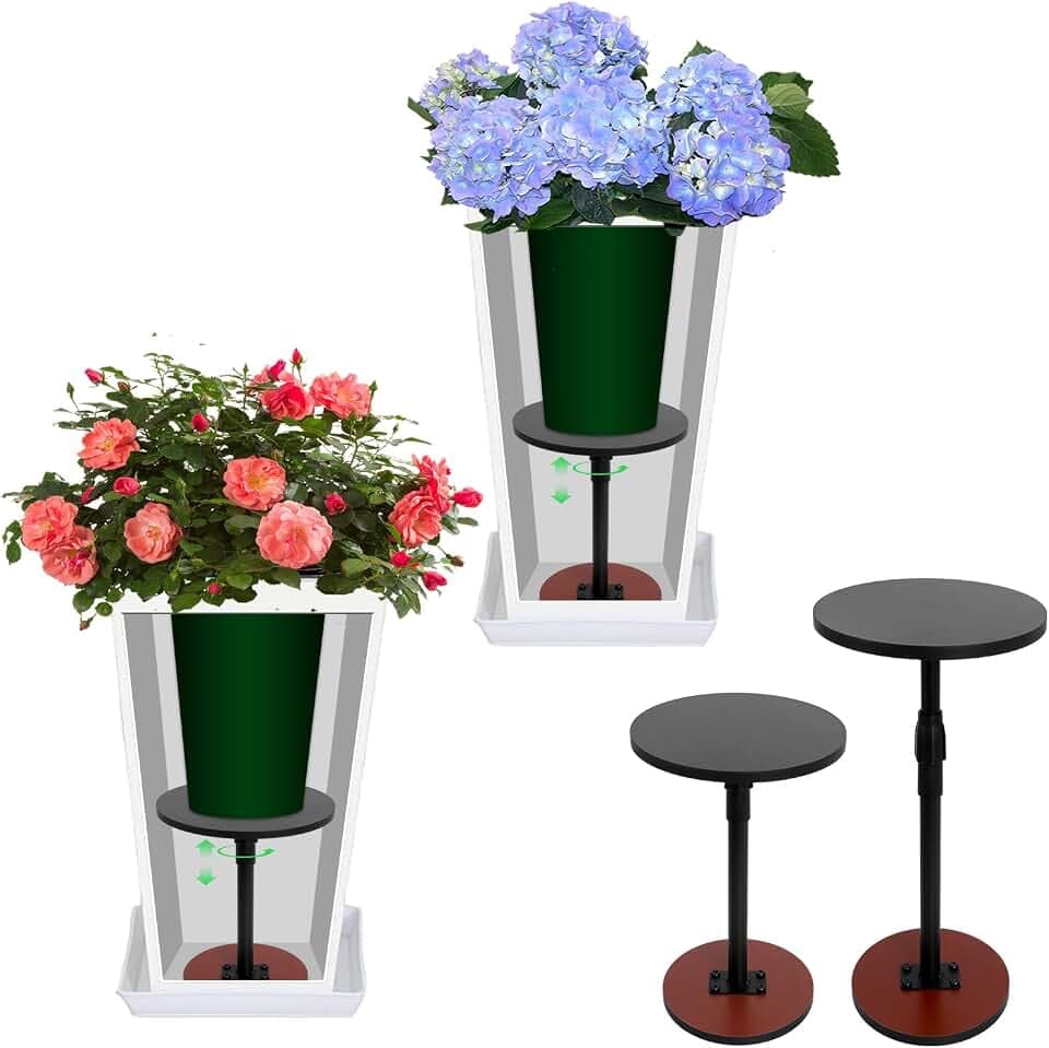 2 Pack Adjustable Plant Risers for Inside Pots, Pot Riser 13-21" Height