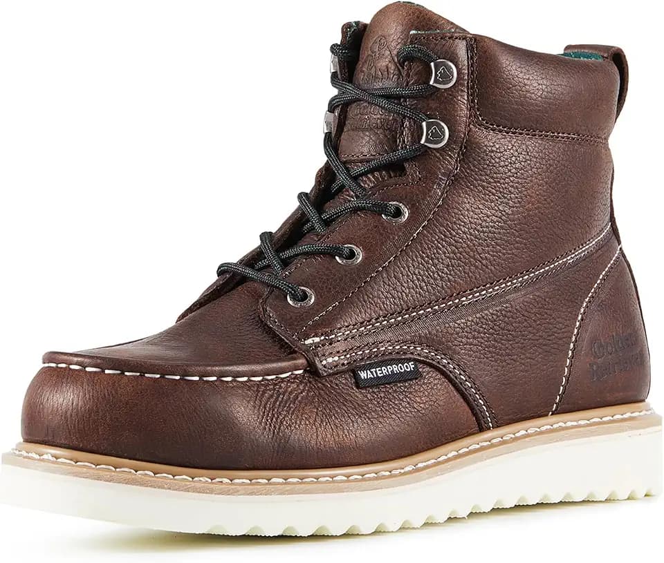 Golden Retriever 6'' Soft/Steel Toe Waterproof Work Boots for Men