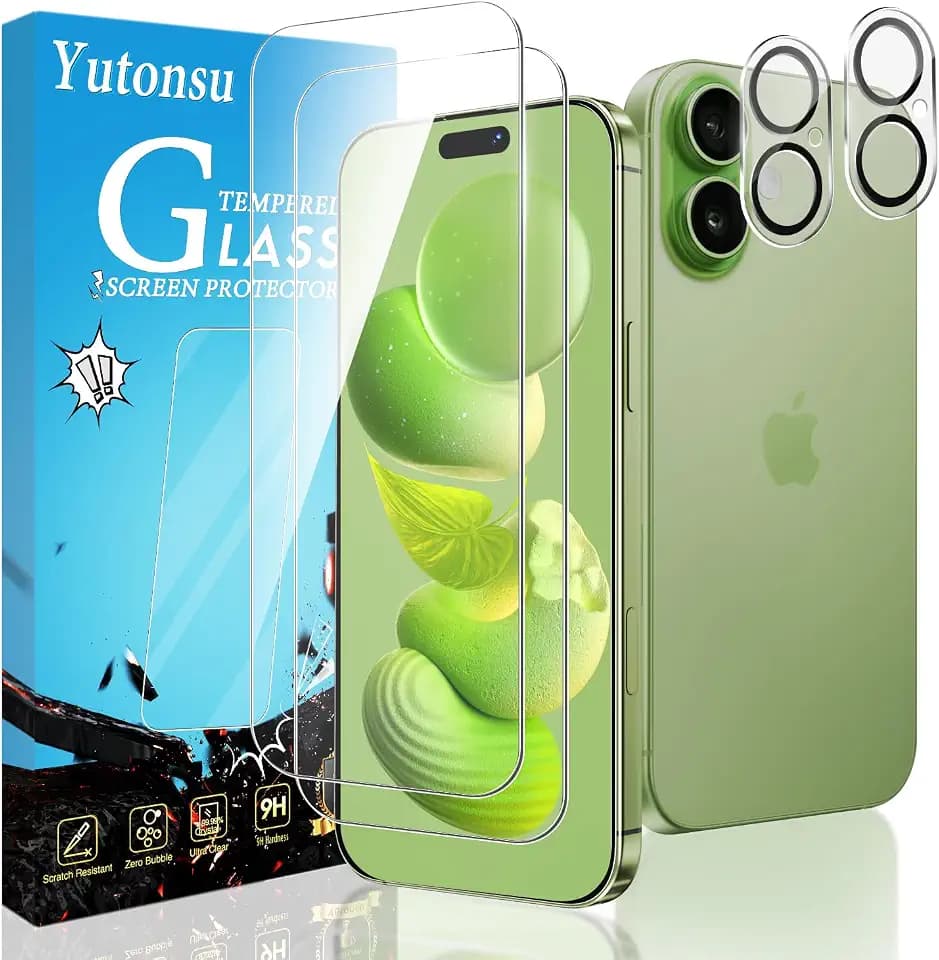 2 Pack Tempered Glass Screen Protector for iPhone 17 6.3-Inch