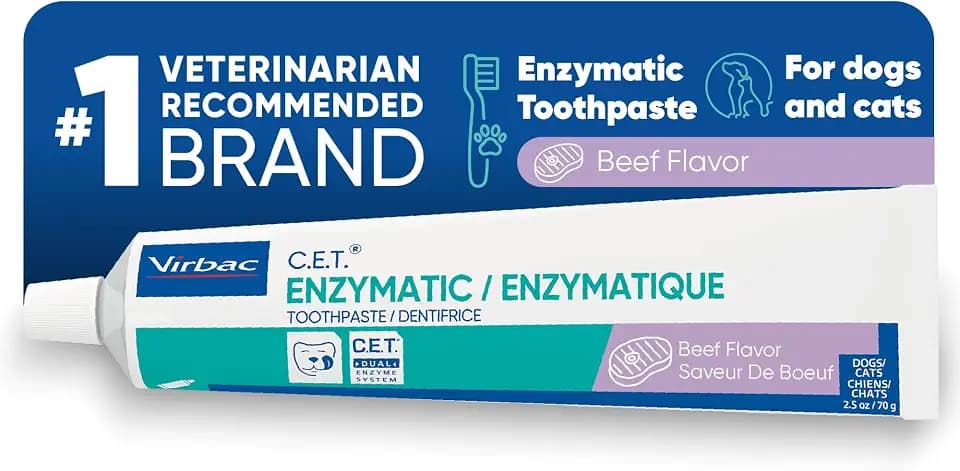 C.E.T. Enzymatic Toothpaste for Dogs and Cats, Beef, 2.5oz