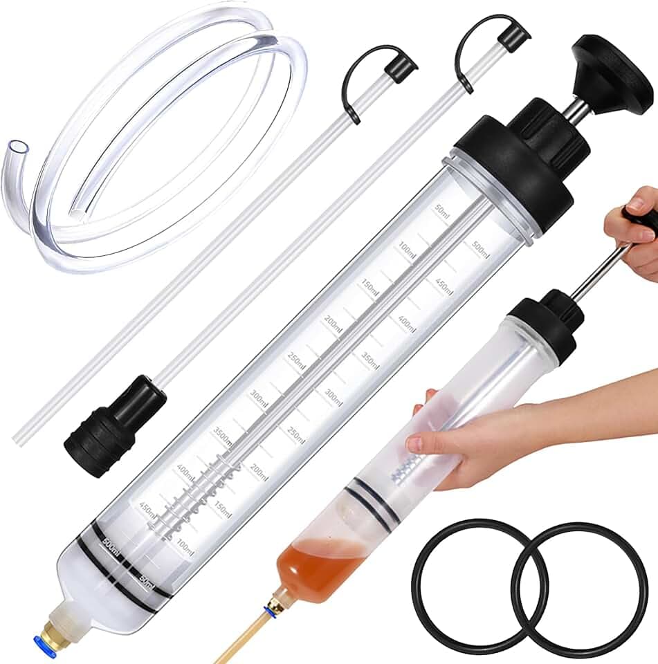Ölabsaugpumpe mit Füllstandanzeige, Handpumpe Geeignet für Motor-, Getriebe-, Hinterachsöl und Kühlflüssigkeit (500ml)