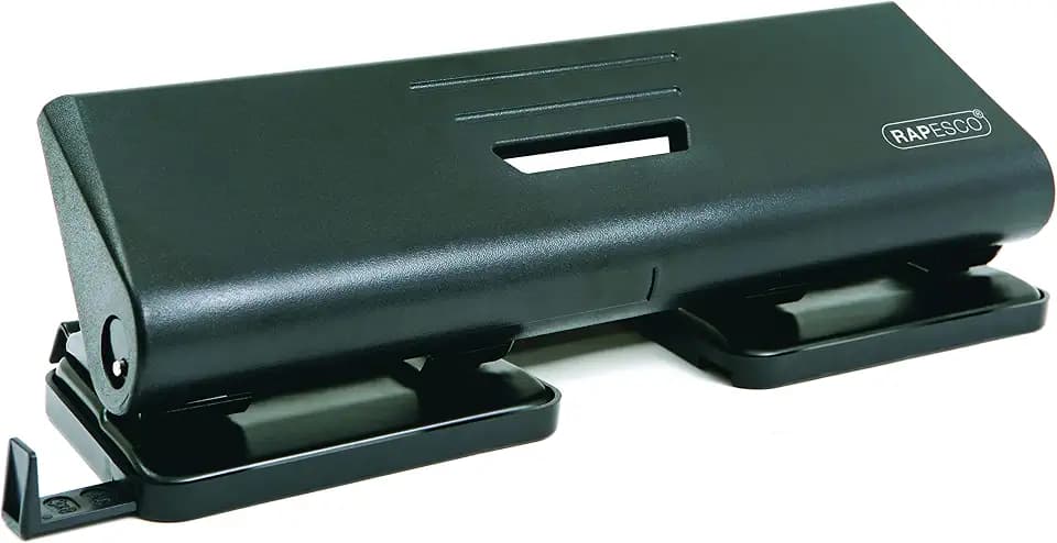 Rapesco PF75P0B1 75-P 4-fach Locher, 16 Blatt Kapazität, Schwarz