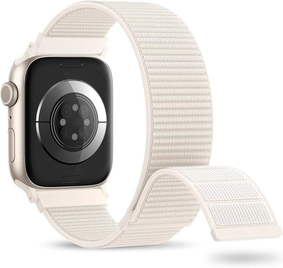 Nylon Sport Band Compatible with Apple Watch Band 38mm 40mm 41mm 42mm 44mm 45mm 46mm 49mm Women Men, Adjustable Breathable Strap Loop for iWatch Series 12/11/SE/10/9/8/7/6/5/Ultra 4/3/2/1
