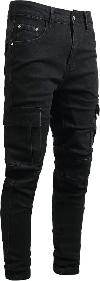 JUNBAOSS Men's Slim Fit Jeans Stretch Ripped Skinny Jeans for Men, Fashion Straight Leg Comfort Flex Waist Casual Pants
