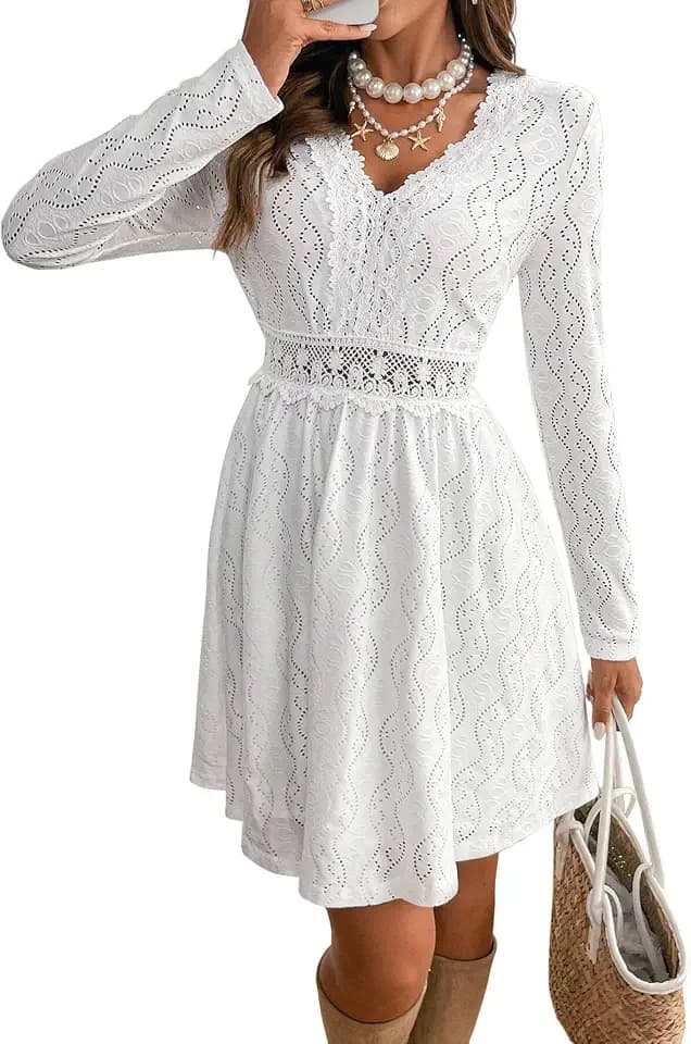 YUTILA Damen Boho Kleid(Brustbereich und Rock Lined, Non transparent)