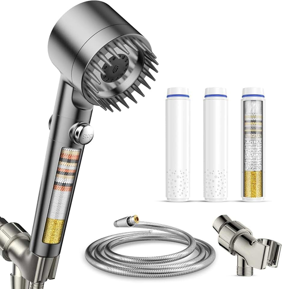 Filtered Shower Head with Handheld,3 Filters,High Pressure Shower Heads