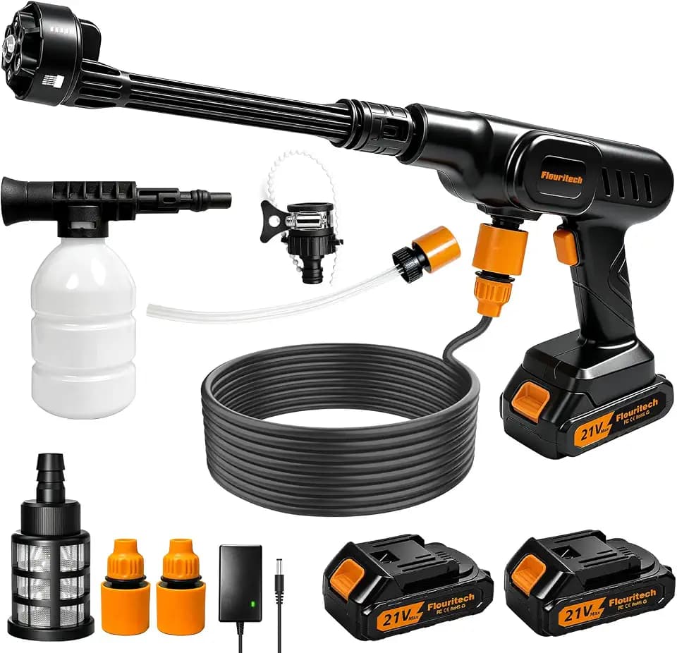 Cordless Pressure Washer, 900PSI Portable Power Washer with 6-in-1 Nozzle