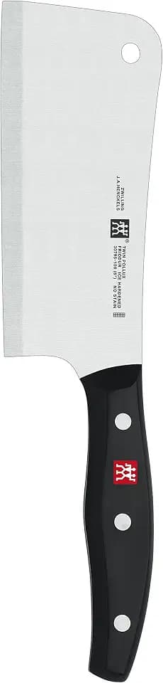 ZWILLING Twin Pollux Hackmesser, Klingenlänge: 15 cm, Breites Klingenblatt, Rostfreier Spezialstahl/Kunststoff-Griff im Nietendesign, Schwarz