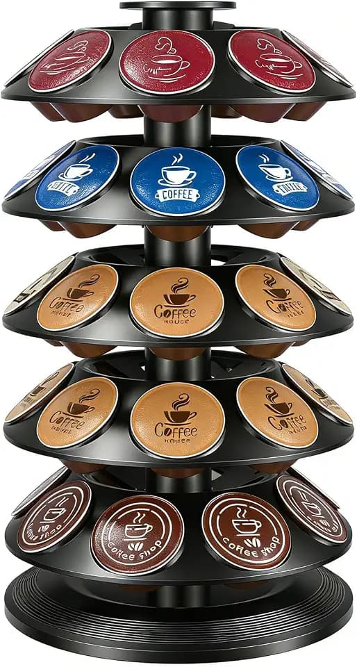 Kaffee kapselhalter Kompatibel für Dolce Gusto Kapseln, 360° Drehbar Kapselspender für 40 Kapseln, Schwarzer, rutschfester Kaffee Kapselständer für Küche, Haushalt und Büro