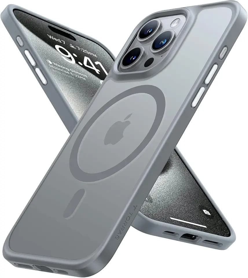 TORRAS Magnetic Shockproof for iPhone 15 Pro Case Mil-Grade Drop Tested