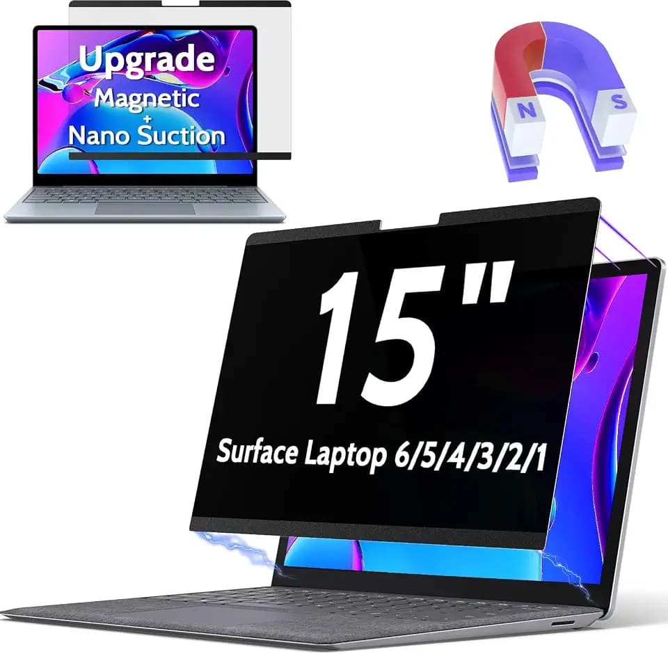 Peslv Magnetic Privacy Screen for Surface Laptop 6/5/4/3/2/1-15 Inch