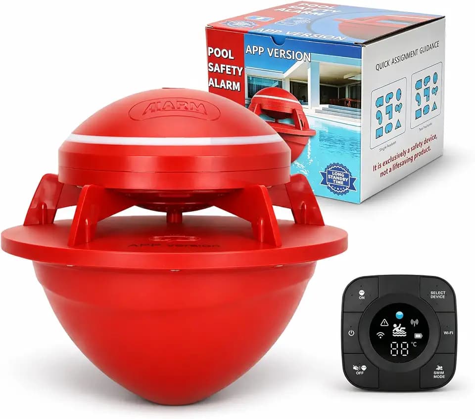Smart Pool Alarm with App for Inground & Above Ground Pools, ASTM F2208 Certified Pool Alarm System with Adjustable Sensitivity for Safety, Pool Patrol System for Pools at Least 20 x 40ft