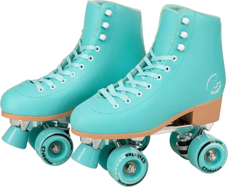 C SEVEN High-Top Quad Roller Skates for Girls and Women, 4-Wheel Skates