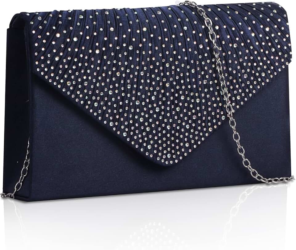 NiCoLa Women's Clutch Bag Lilac Envelope Clutch Bag, Evening Clutch Bag Shoulder Bags for Women, Satin Clutch Bags with Detachable Chain Strap for Wedding Prom Party
