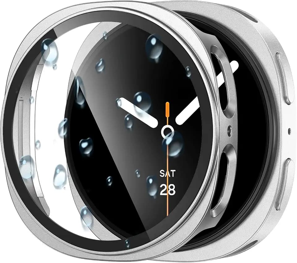 Goton Waterproof Case for Samsung Galaxy Watch 9 & 8 Screen Protector 44mm
