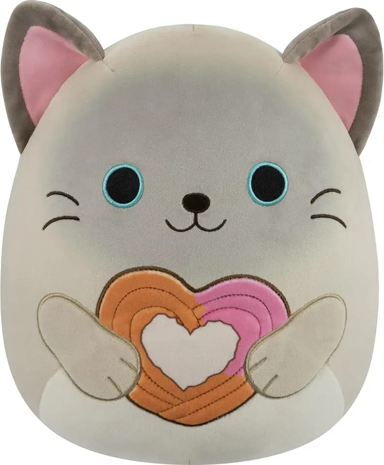 Squishmallows Original 12in Felton the Siamese Cat Holding Heart Churro – Official Jazwares Plush (Medium-Sized)