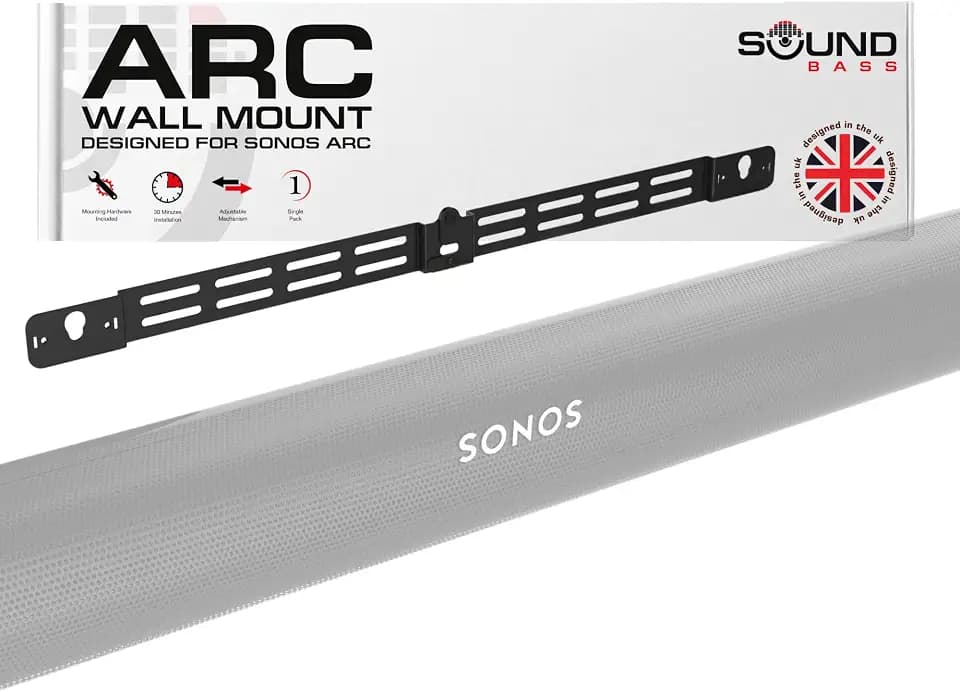 Sound Bass Arc Soundbar Wall Mount Bracket, Black