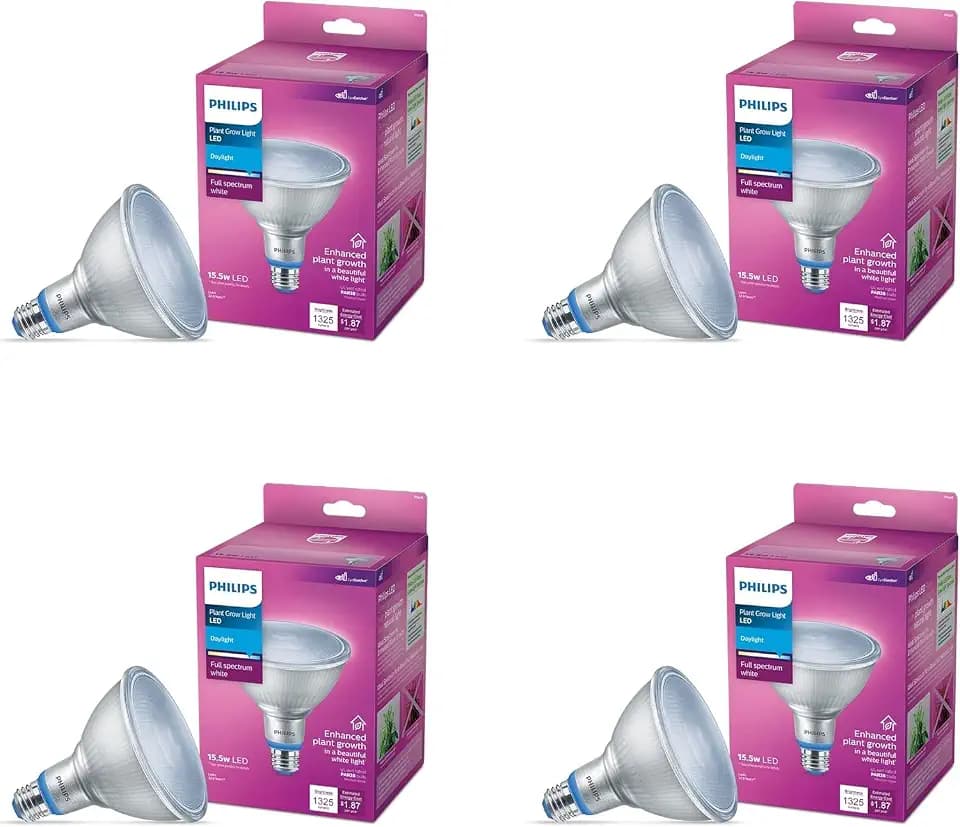 PHILIPS LED 120W PAR38 4-Pack Basic Daylight (5000K) 1325 Lumen (15.5W = 120W) Frosted Light Bulbs
