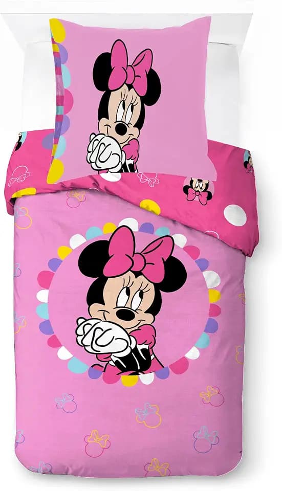 Jay Franco Kids Disney Minnie Mouse Bettwäsche-Set – Superweiche Bettwäsche mit Kissenbezug, NUR BEZUG, Bettdecke Nicht enthalten, Mehrfarbig, 2-teilig, Einzelbett