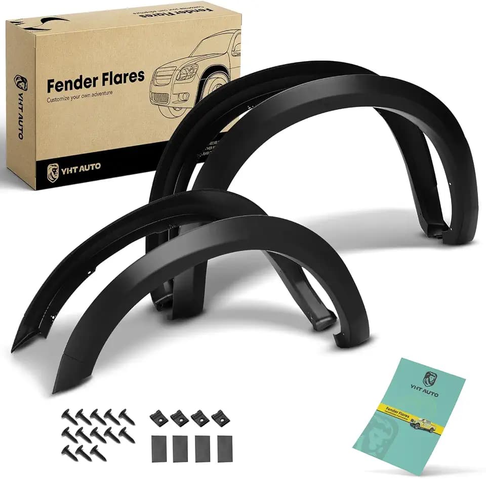 YHTAUTO OE Factory Style Fender Flares for Dodge, Textured Black