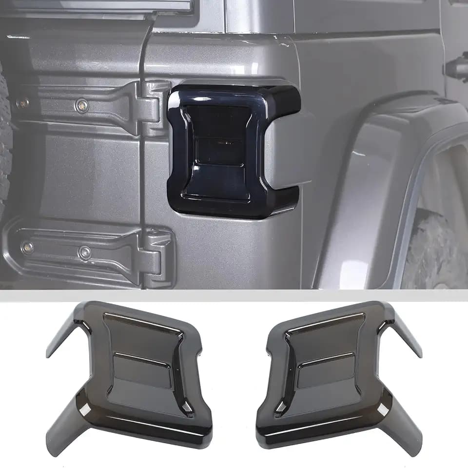 JWWY Tail Light Lamp Taillight TailLamp Rear Light Garnish Cover Trim Fit for 2018-2025+ Jeep Wrangler JL/JLU Exterior Accessories Blackened(Smoked Black)
