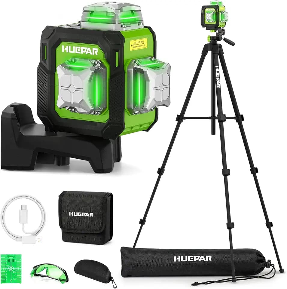 Huepar 3D Laser Level 360° Self Leveling ST03CGTP