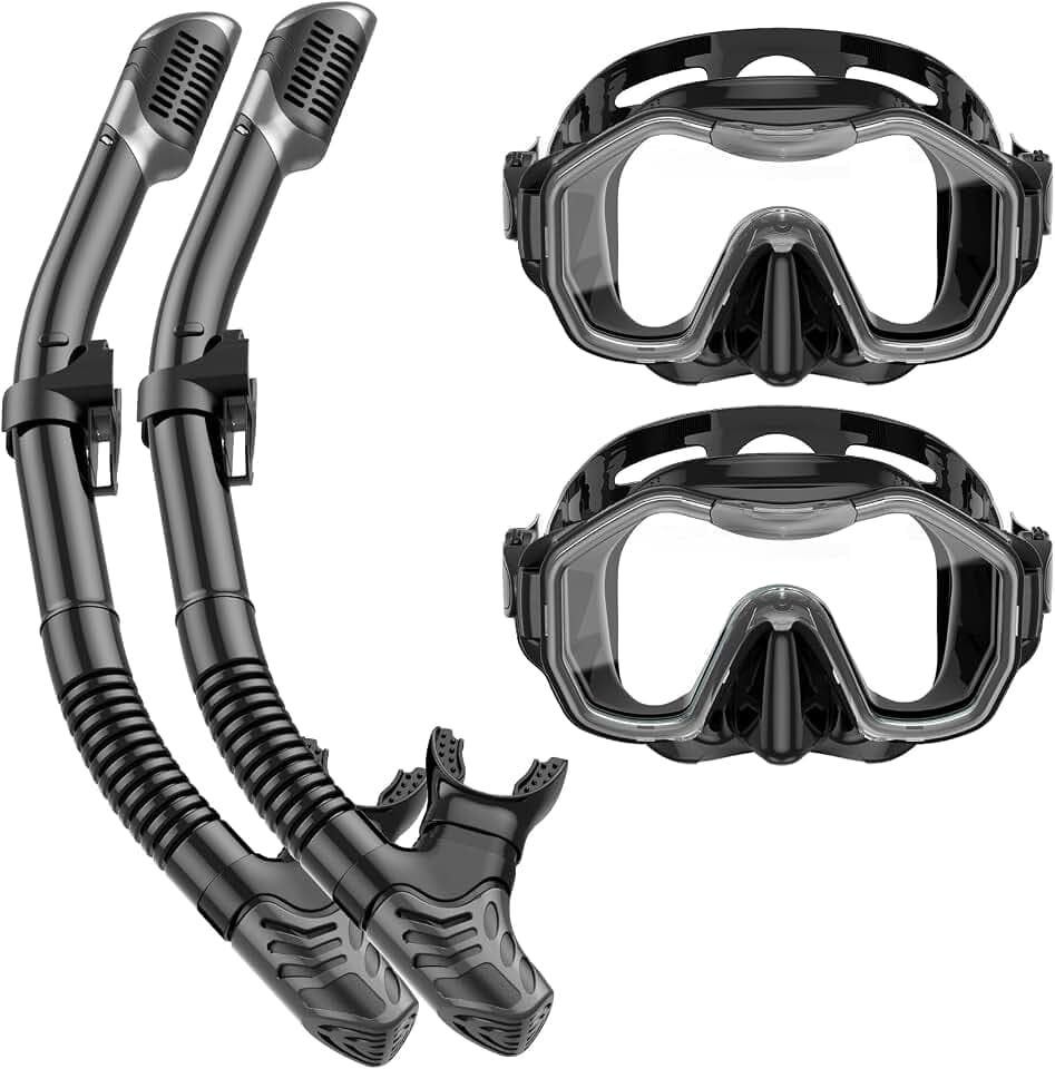 Snorkeling Gear for Adult Kid - Anti-Fog Mask with Top Dry Valve