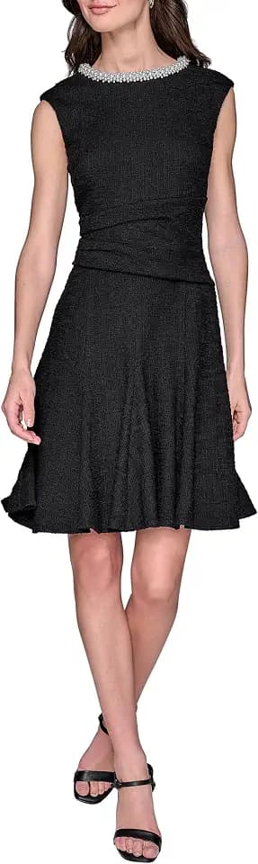 Karl Lagerfeld Women's Flare Skirt Sleeveless Stretch Dress