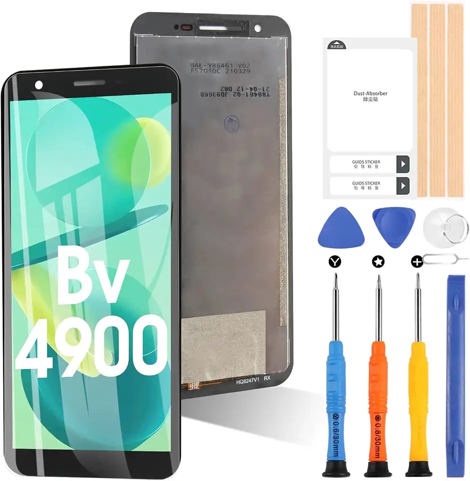 ARSSLY Bildschirm für Blackview Bv4900 / BV5100 / BV4900S LCD Display Digitizer Assembly Ersatzglas Touchscreen mit Werkzeugen (schwarz)
