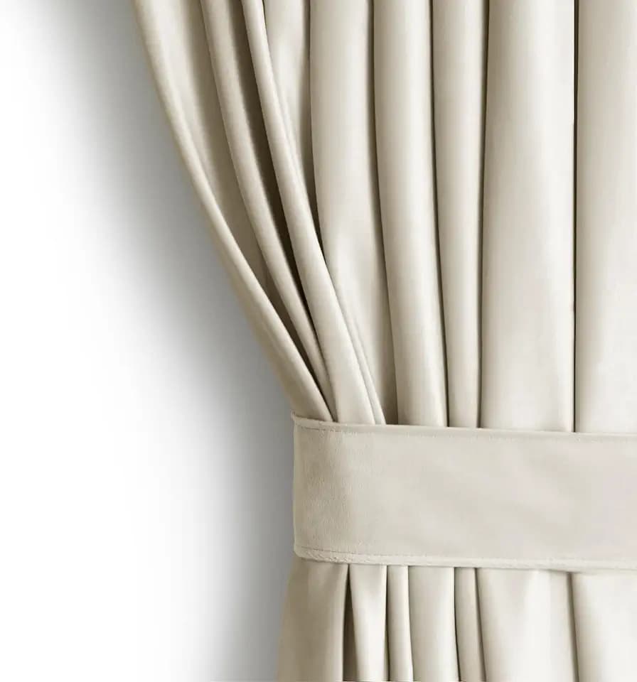 RESTILO Set Vorhang H 245 x B 140 cm mit Raffhalter 54 x 10 cm Optik Velvet