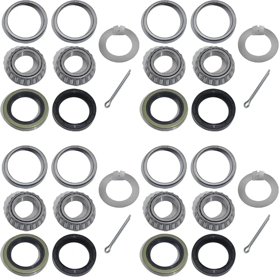 iBroPrat 4Sets L44643 / L44610 Bearing Kits for 1'' BT8 2000-2200LB Axle