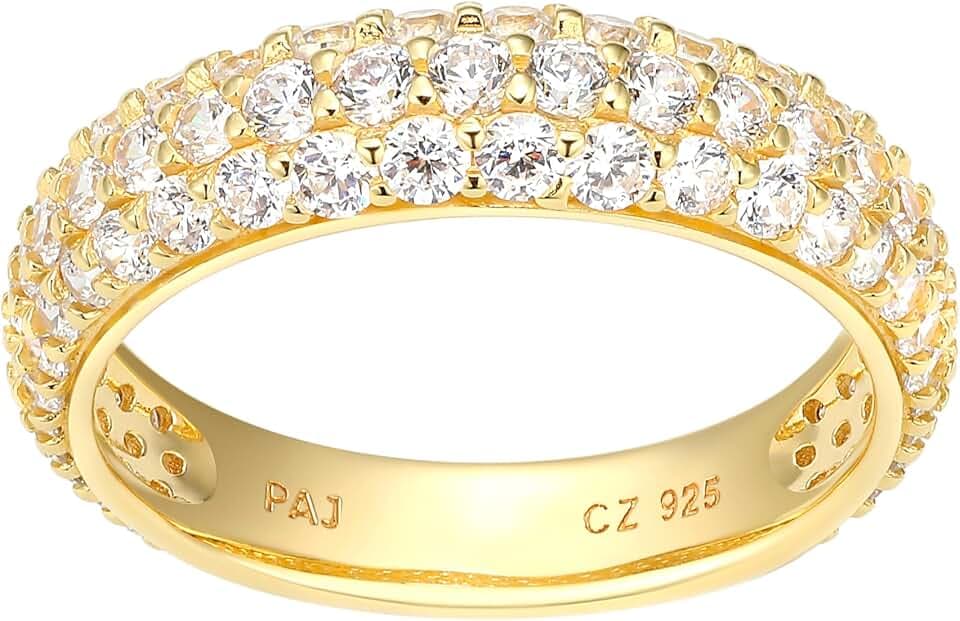 Amazon Essentials Cubic Zirconia Classic Pave Eternity Ring in Sterling Silver