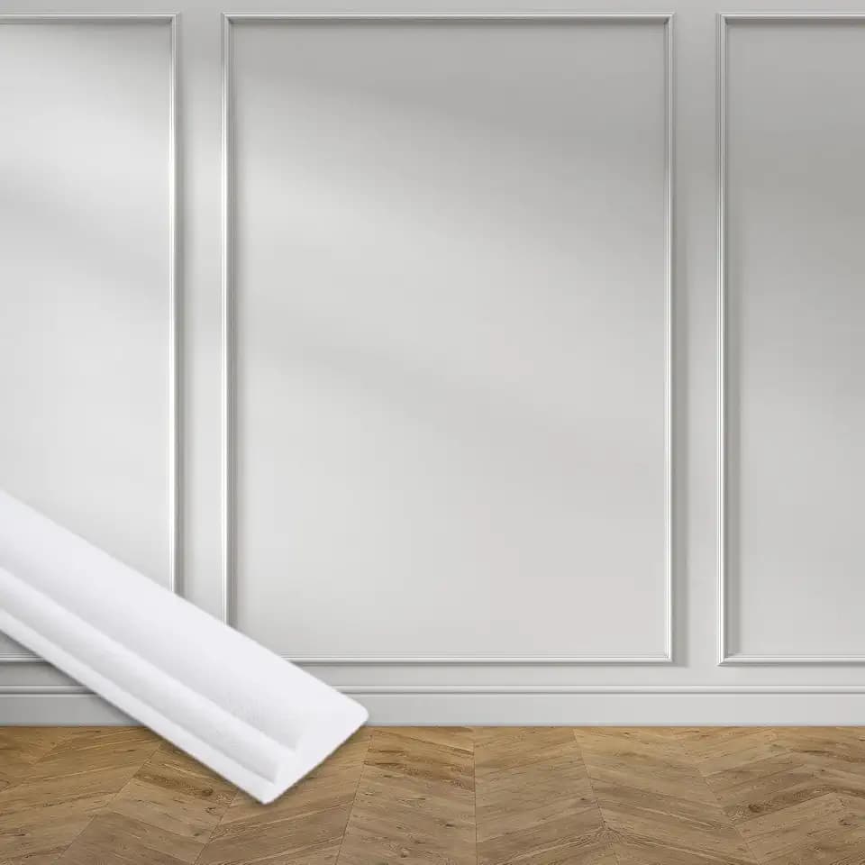 Hungbak 118"L x 0.9"W Peel and Stick Chair Rail Panel Molding, Lightweight Trim for Home Decoration & Wall Protection