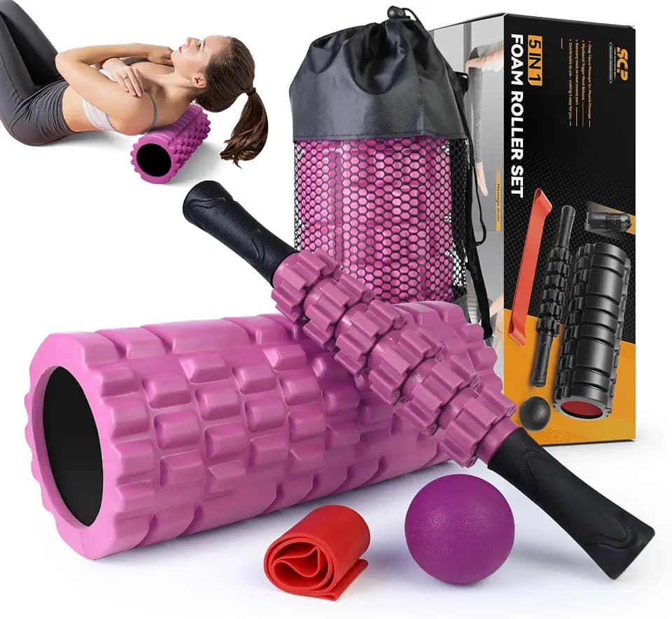 SUBCULTUREPICK 5 in 1 Foam Roller Set for Deep Tissue Muscle Massage