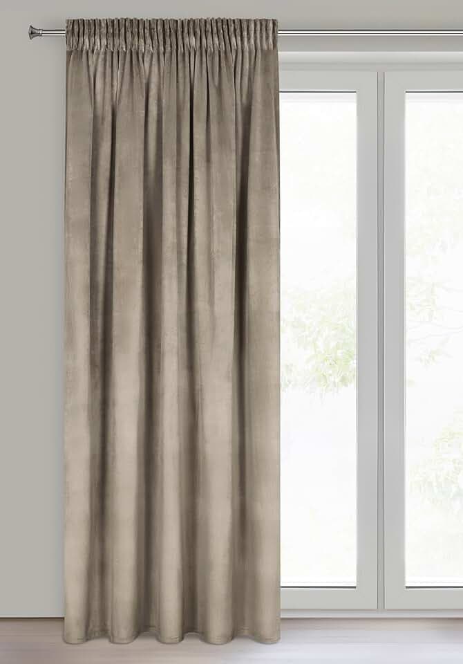 Eurofirany Melanie Vorhang Samt Velvet Kräuselband -1 STK. Weich Edel Gardine 200g/m² Elegant Glatt Einfarbig Flauschig Modern Klassisch Wohnzimmer Schlafzimmer, 140x270 cm, Braun