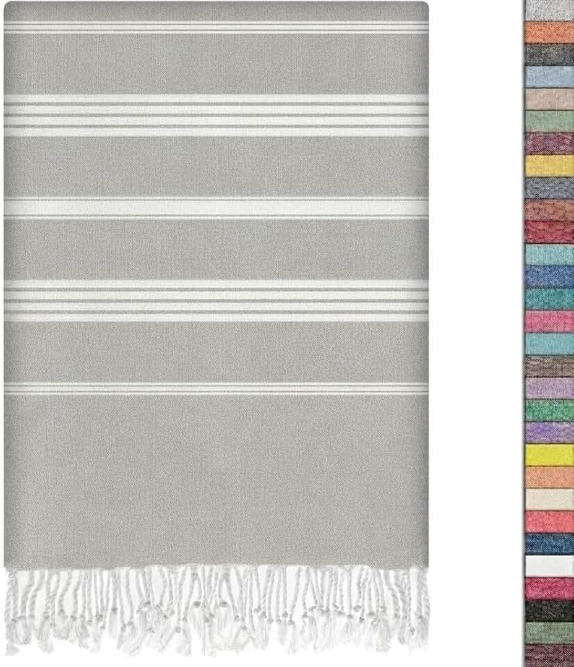 EPHESUS TOWELS Türkisches Strandtuch, türkische Baumwolle, 99,1 x 180,3 cm, übergroß, türkisches Handtuch für Strand, Bad, Pool, Fitnessstudio, Yoga, vorgewaschen, leicht, schnell trocknend (Sultan, 1