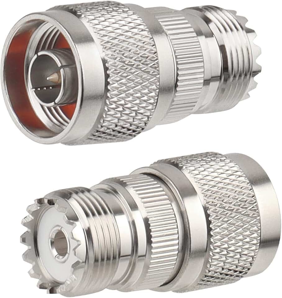 MOOKEERF 4 Pack N Male to UHF Female SO-239 Connector Adapter N Connector to PL-259 SO239 RF Coaxial Cable Adapter