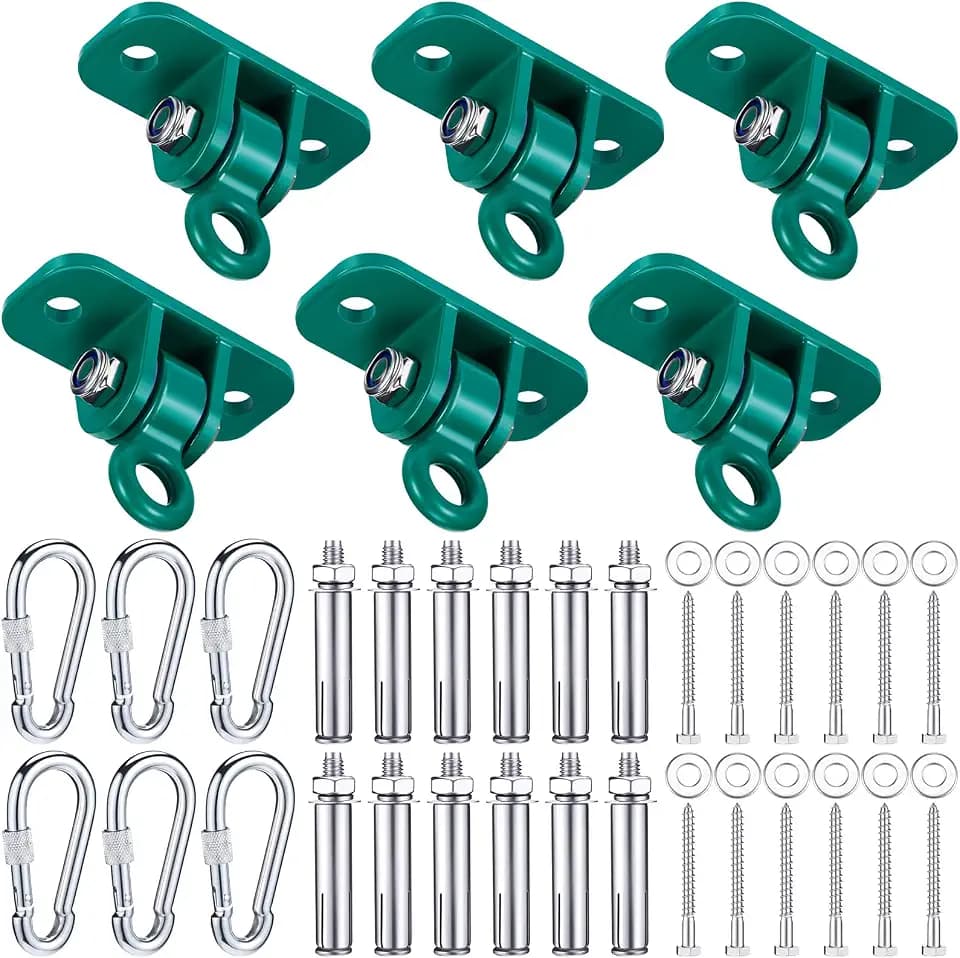 Tandefio 6 Sets Swing Hanger with Swingset Accessory, Green