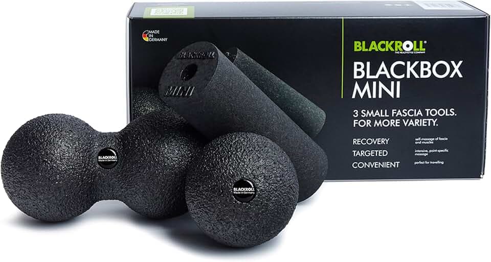 BLACKROLL® BLACKBOX, Faszienrollen-Set für die Selbstmassage, Set mit verschiedenen Faszien-Tools, Fitness-Massagegeräte für effektives Training, Made in Germany